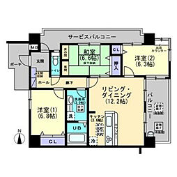 ダイヤモンドフォーラム大供 3LDKの間取図画像