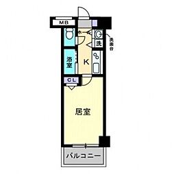 スタシオン南 1Kの間取図画像