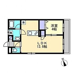 ポルト・ボヌール 1LDKの間取図画像
