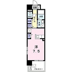 セントラルヒルズ昭和町 1Kの間取図画像