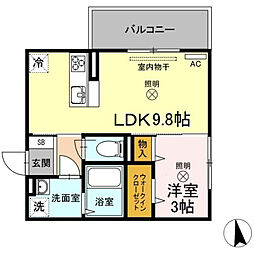 マリージョア 1LDKの間取図画像