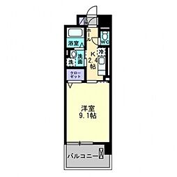 レジデンス西川 1Kの間取図画像