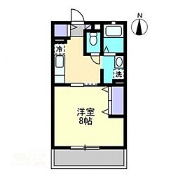ユピテル石井 1Kの間取図画像