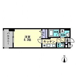 ARCSTAGE柳町 1Kの間取図画像