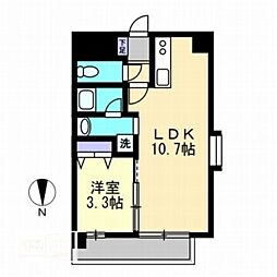 ピュア京橋 1LDKの間取図画像