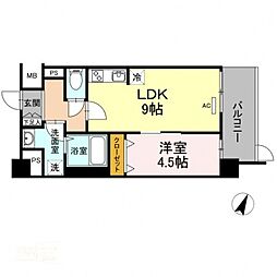 アルカンシエル 1LDKの間取図画像