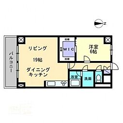 旭川スカイハイツ 2LDKの間取図画像