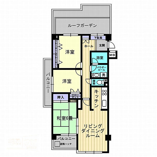 アルファガーデン番町 601｜香川県高松市番町4丁目(賃貸マンション3LDK・6階・75.48㎡)の写真 その2