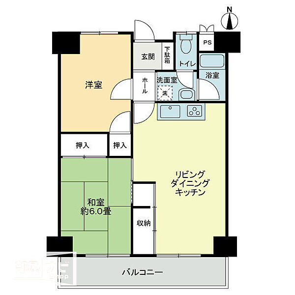 グランドメゾン松島 503｜香川県高松市松島町3丁目(賃貸マンション2LDK・5階・50.63㎡)の写真 その2