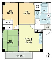 フォブールタウン成合E 3DKの間取図画像