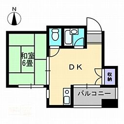 メゾン塩屋 1DKの間取図画像