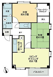 フォブール西須賀 2LDKの間取図画像