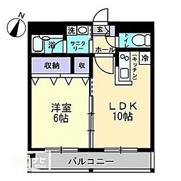 am's4観光町 1LDKの間取図画像