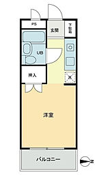 アーバンハイツ紫雲 ワンルームの間取図画像