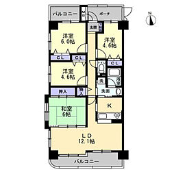 ダイアパレス屋島第4 4LDKの間取図画像