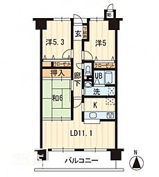 アルファステイツ木太六番館 3LDKの間取図画像