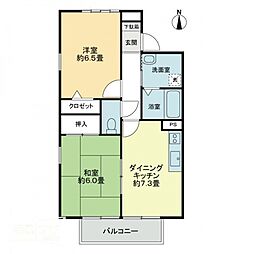 フォブールHANA 2DKの間取図画像