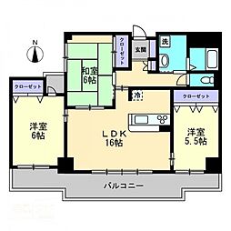 ストーンレイク子の浜A 3LDKの間取図画像