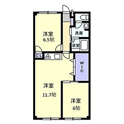 フォブール大井A 2LDKの間取図画像