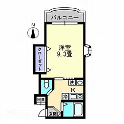 J・エクレール 1Kの間取図画像