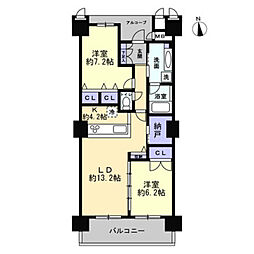 ザ・レジデンス丸亀町グリーン 2LDKの間取図画像