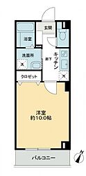 フィネス出来島 1Kの間取図画像