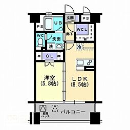 ロータス高松 1LDKの間取図画像