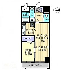 アルファレガロ中央町 1LDKの間取図画像