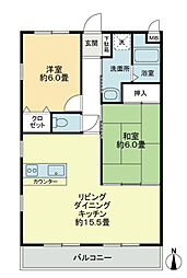 フォブール太田南 2LDKの間取図画像