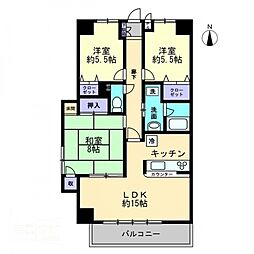 サンリッチ久保 3LDKの間取図画像