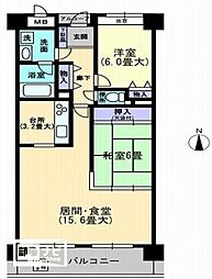 ファミール錦町 2LDKの間取図画像