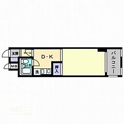 アルファエステート扇町 1DKの間取図画像