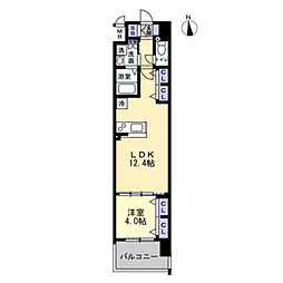 S-RESIDENCE瓦町駅alo 1LDKの間取図画像