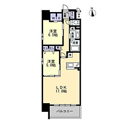 S-RESIDENCE瓦町駅alo 2LDKの間取図画像