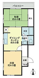 シャンボール福岡 2DKの間取図画像