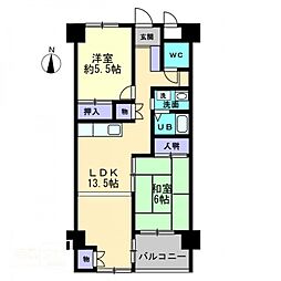 シティラック高松A 2LDKの間取図画像
