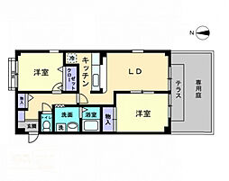 フォブールみらい 2LDKの間取図画像