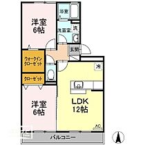 ビレッジ北久保B棟 302 ｜ 高知県高知市北久保（賃貸アパート2LDK・3階・56.30㎡） その2