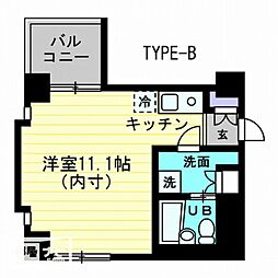 シエロ本町 ワンルームの間取図画像