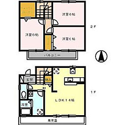 ローズコート南久万 3LDKの間取図画像
