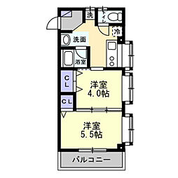 モーメントエリ 2Kの間取図画像