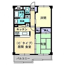 パールグランデ 2LDKの間取図画像
