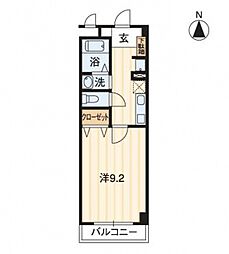 ドエル森の木 1Kの間取図画像