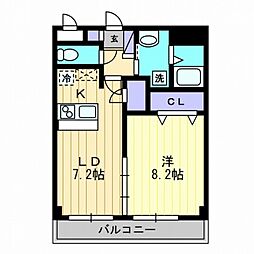 エピナール北久保 1LDKの間取図画像