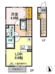 ベガ 1LDKの間取図画像