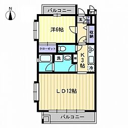クロスアージュ 1LDKの間取図画像