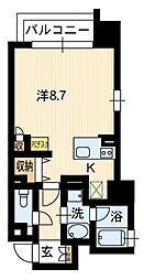 アルファレガロ大橋通 1Kの間取図画像