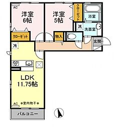 アルカディア 2LDKの間取図画像