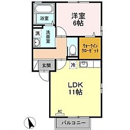 シャルマン 1LDKの間取図画像