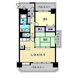 ジュピター 2LDKの間取図画像